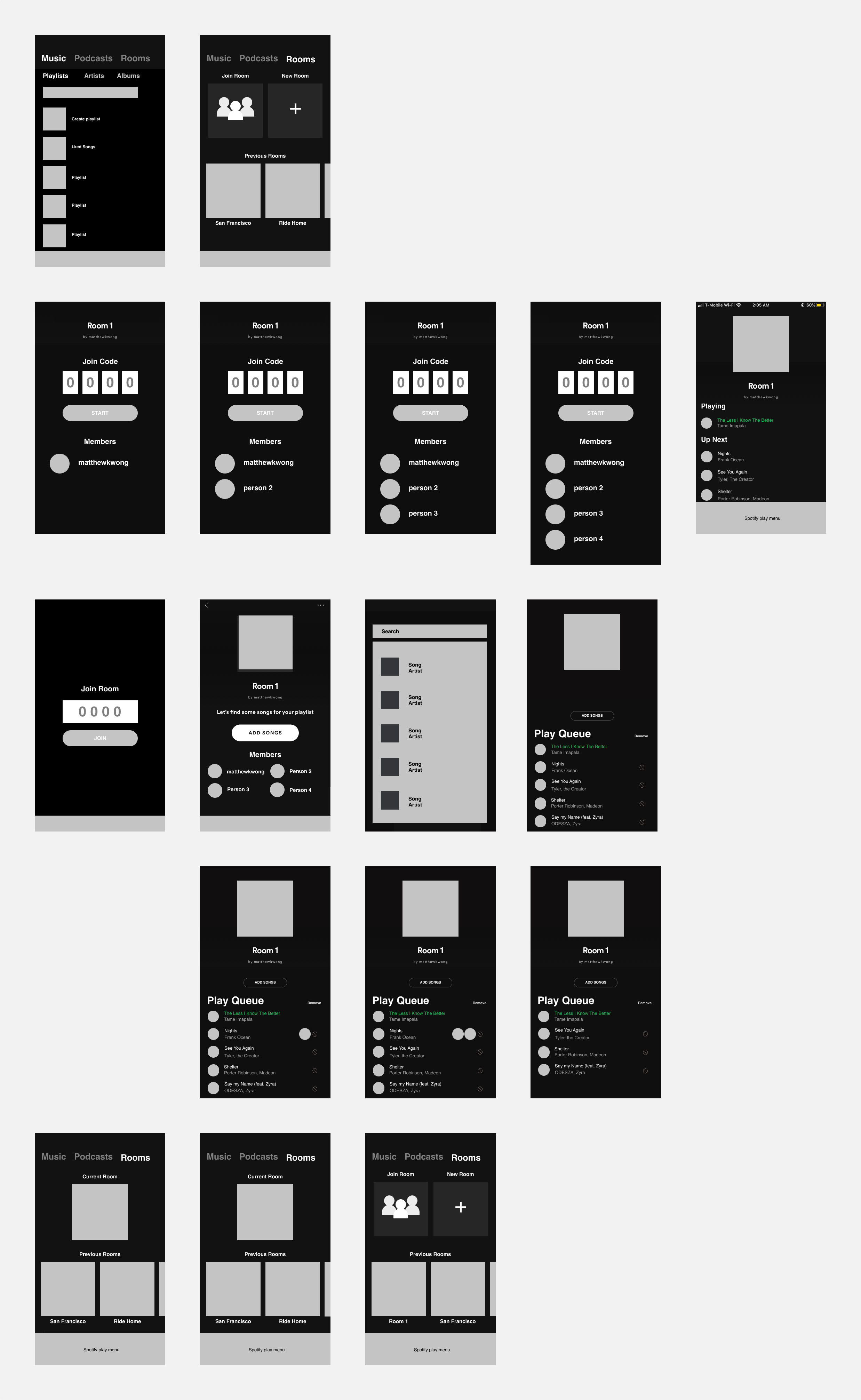 Low Fidelity Mockups
