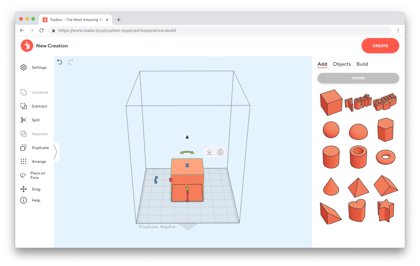 Toybox CAD on desktop
